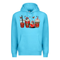 Ocean Blue ladybug coffee cups Premium Hoodie - OliviaCreatesArt