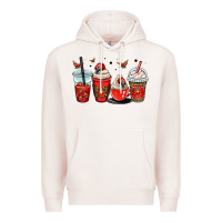 Pale Pink ladybug coffee cups Premium Hoodie - OliviaCreatesArt