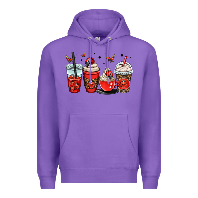 Ladybug Coffee Cups Premium Hoodie by OliviaCreatesArt | Teevron