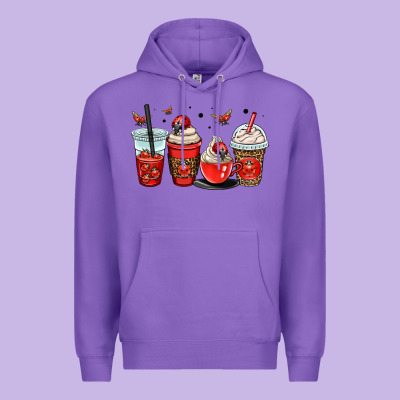 Ladybug Coffee Cups Premium Hoodie Designed By Oliviacreatesart