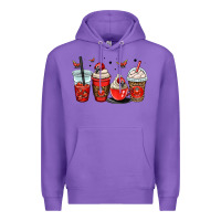 Purple ladybug coffee cups Premium Hoodie - OliviaCreatesArt
