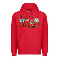 Red ladybug coffee cups Premium Hoodie - OliviaCreatesArt