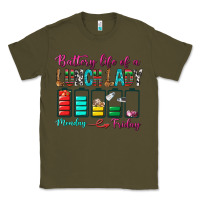 Army Green Battery Life Of A lunch Lady Classic Tee - BundleAndBundleShop
