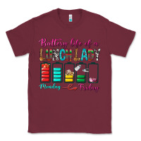Burgundy Battery Life Of A lunch Lady Classic Tee - BundleAndBundleShop