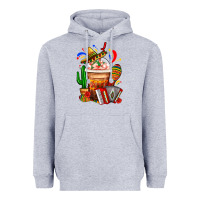 Heather Grey Mexican Frappe With Cactus Sombrero And Maracas Heavyweight Hoodie - FaDigitalArtStudio