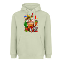 Matcha Mexican Frappe With Cactus Sombrero And Maracas Heavyweight Hoodie - FaDigitalArtStudio