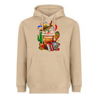 Mushroom Mexican Frappe With Cactus Sombrero And Maracas Heavyweight Hoodie - FaDigitalArtStudio