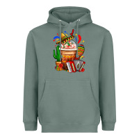 Sage Mexican Frappe With Cactus Sombrero And Maracas Heavyweight Hoodie - FaDigitalArtStudio