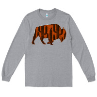 Heather Grey Red Cactus Bison Silhouette Long Sleeve Tee - Bettercallsaul