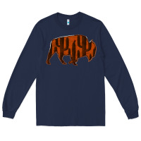 Navy Red Cactus Bison Silhouette Long Sleeve Tee - Bettercallsaul