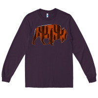 Plum Red Cactus Bison Silhouette Long Sleeve Tee - Bettercallsaul