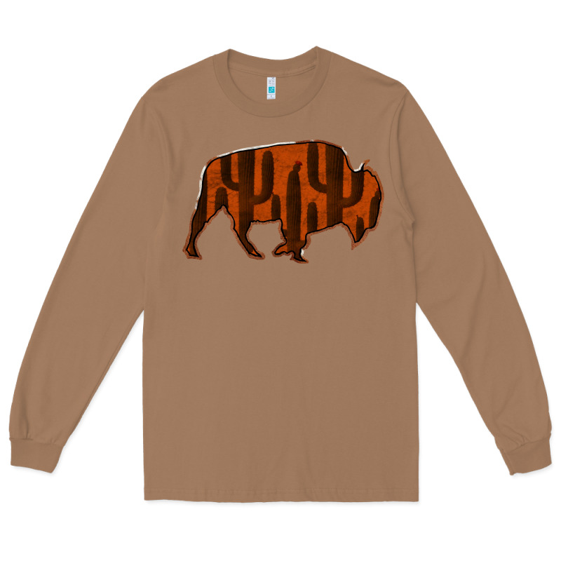 Red Cactus Bison Silhouette Long Sleeve Tee by Bettercallsaul | Teevron