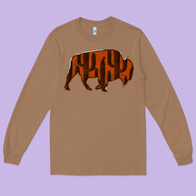 Red Cactus Bison Silhouette Long Sleeve Tee Designed By Bettercallsaul