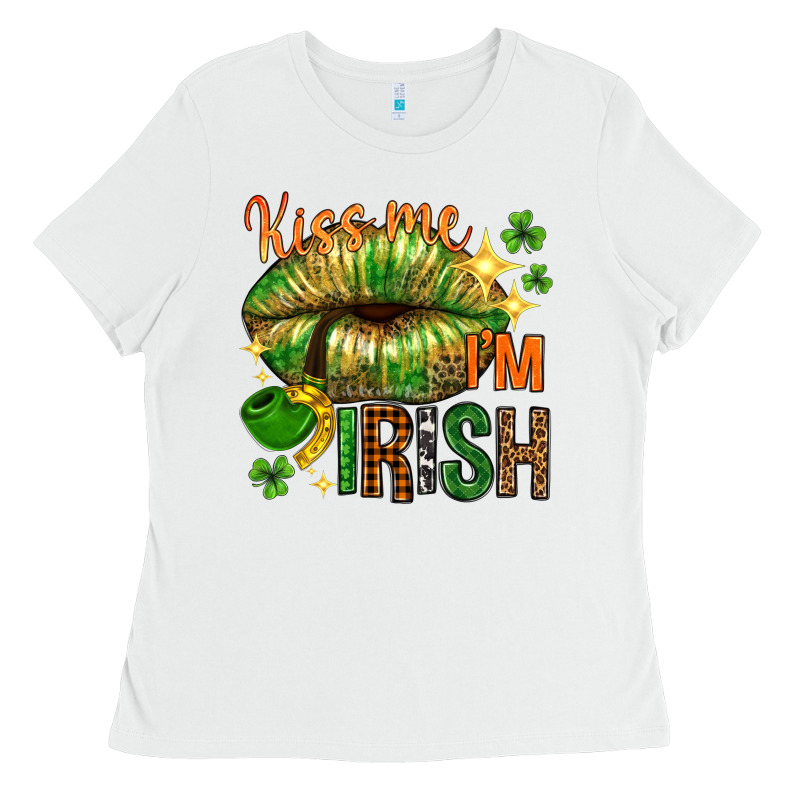 Kiss Me Im Irish With Lip Ladies Tee by NancyCooperArtShop | Teevron