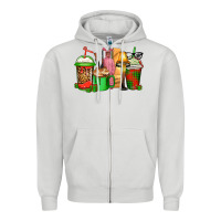 Dove Grey christmas movie coffee cups Zipper Hoodie - CowGirlArtShop