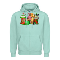 Seafoam christmas movie coffee cups Zipper Hoodie - CowGirlArtShop