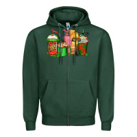 Sports Green christmas movie coffee cups Zipper Hoodie - CowGirlArtShop