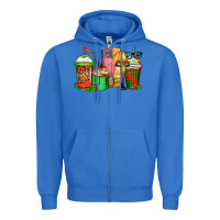 Christmas Movie Coffee Cups Zipper Hoodie | Teevron