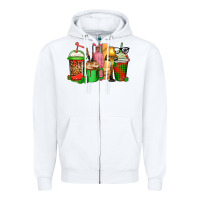 White christmas movie coffee cups Zipper Hoodie - CowGirlArtShop