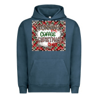 Pigment Midnight Navy Running on Coffee And Christmas Urban Hoodie - CowhideDigitalArt