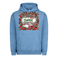 Pigment Pebble Blue Running on Coffee And Christmas Urban Hoodie - CowhideDigitalArt