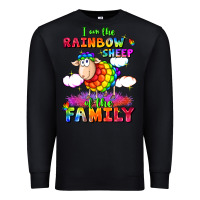 Black I am the rainbow sheep of the family Premium Sweatshirt - FaDigitalArtStudio