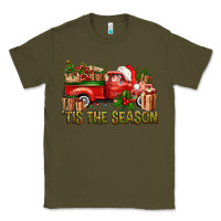 Army Green Tis' The Season Christmas Truck Classic Tee - BundleAndBundleShop