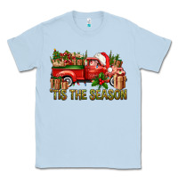 Dusty Blue Tis' The Season Christmas Truck Classic Tee - BundleAndBundleShop