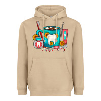 Mushroom Dentist Coffee Heavyweight Hoodie - FaDigitalArtStudio