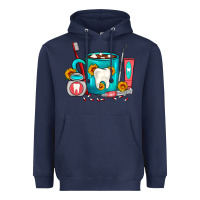 Navy Dentist Coffee Heavyweight Hoodie - FaDigitalArtStudio
