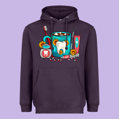 Dentist Coffee Heavyweight Hoodie Designed By Fadigitalartstudio
