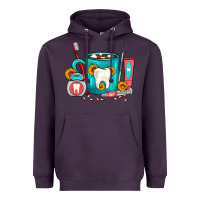 Plum Dentist Coffee Heavyweight Hoodie - FaDigitalArtStudio