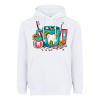 White Dentist Coffee Heavyweight Hoodie - FaDigitalArtStudio