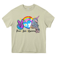 Mossy peace love unicorn Heavy Core Tee - LillyAllenDesigns