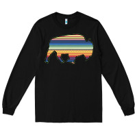 Black Aztec Bison Silhouette Long Sleeve Tee - Bettercallsaul