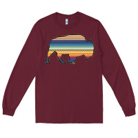 Burgundy Aztec Bison Silhouette Long Sleeve Tee - Bettercallsaul