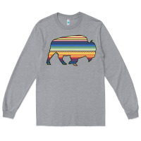Heather Grey Aztec Bison Silhouette Long Sleeve Tee - Bettercallsaul
