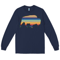 Navy Aztec Bison Silhouette Long Sleeve Tee - Bettercallsaul