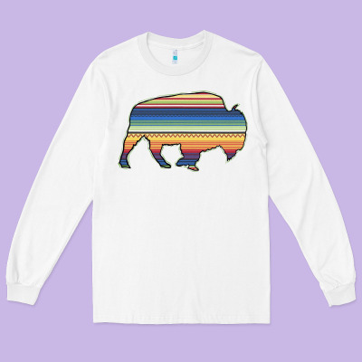 Aztec Bison Silhouette Long Sleeve Tee Designed By Bettercallsaul