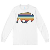 White Aztec Bison Silhouette Long Sleeve Tee - Bettercallsaul