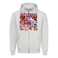 Dove Grey Loads of love Valentine's Day truck Zipper Hoodie - HowdyJamesFarm