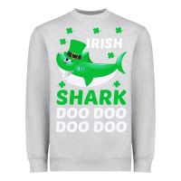Heather Grey Irish Shark Doo Doo Doo Saint Patricks Day Heavyweight Sweatshirt - Bettercallsaul