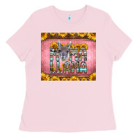 Bubblegum Pink mama llama sunflowers Ladies Tee - LillyAllenDesigns