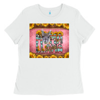 White mama llama sunflowers Ladies Tee - LillyAllenDesigns