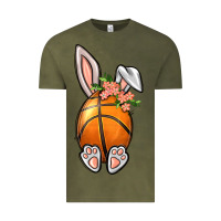 Vintage Olive Basketball Easter Bunny Vintage Tee - BundleAndBundleShop