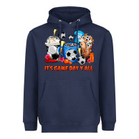 Navy It's Game Day Y'all Soccer Coffee Cups Heavyweight Hoodie - FaDigitalArtStudio