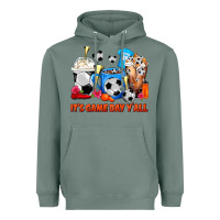 Sage It's Game Day Y'all Soccer Coffee Cups Heavyweight Hoodie - FaDigitalArtStudio