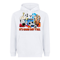 White It's Game Day Y'all Soccer Coffee Cups Heavyweight Hoodie - FaDigitalArtStudio