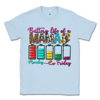 Dusty Blue Battery Life Of A Mama Classic Tee - BundleAndBundleShop