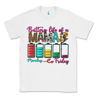 White Battery Life Of A Mama Classic Tee - BundleAndBundleShop